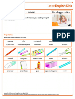 Reading Practice School Things Advert Answers