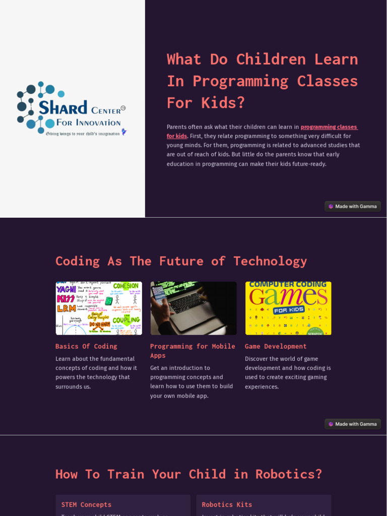 What Do Children Learn in Programming Classes For Kids | PDF | Computer ...
