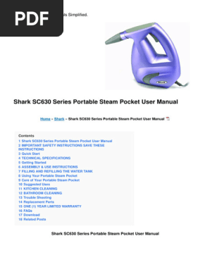 Shark SC630 Manual en | PDF | Varnish | Ac Power Plugs And Sockets