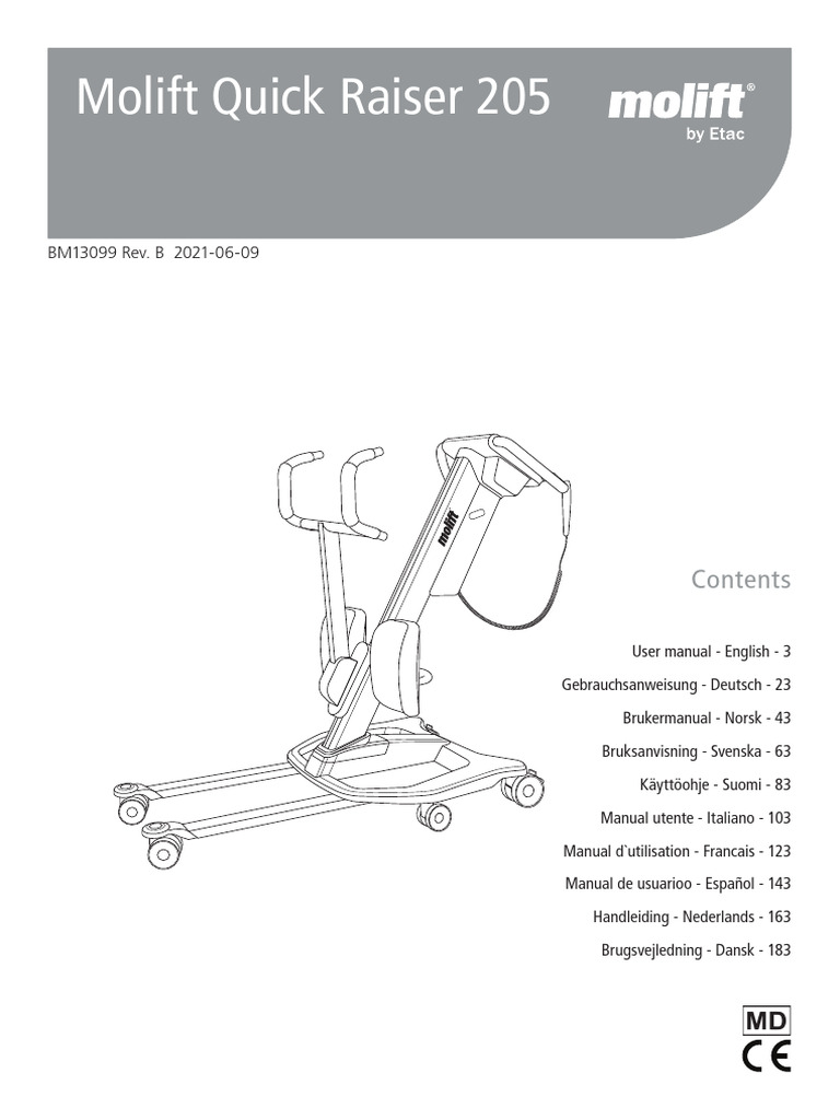 Molift Quick Raiser 205 User Manual | PDF | Wheelchair | Manufactured Goods