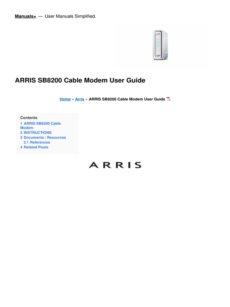Arris Surfboard SB8200 Manual en PDF
