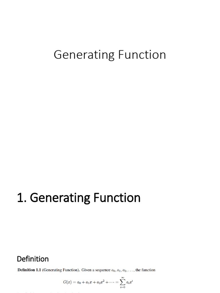 Generating Function PDF