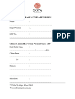 Leave Application Form