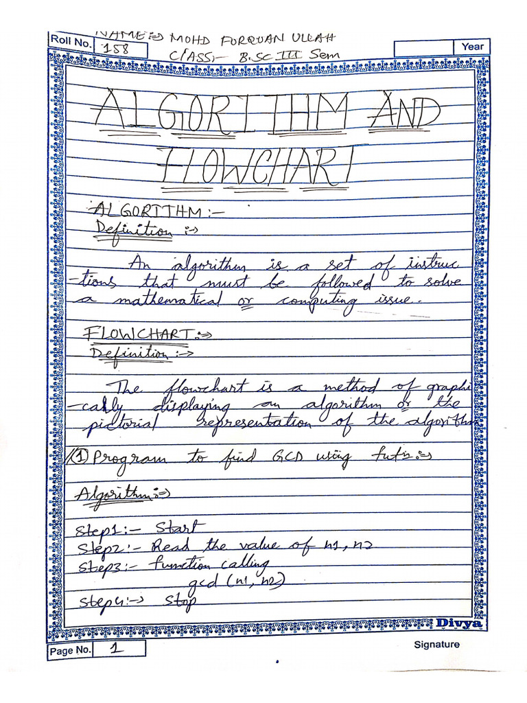 Algorithm and flowchart pdf