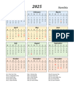 2025 Calendar Streamlined Colored