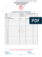 Training Attendance Record