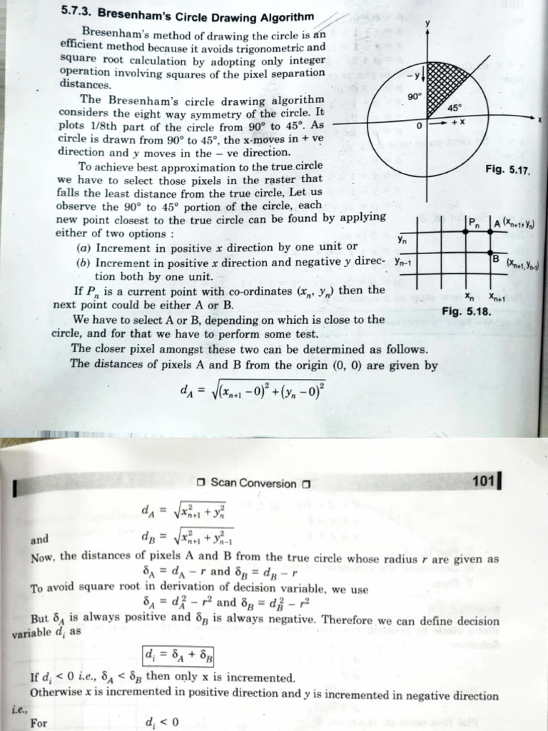 Bresenham Circle Drawing Algorithm (By Udit Agarwal) | PDF | Computer ...