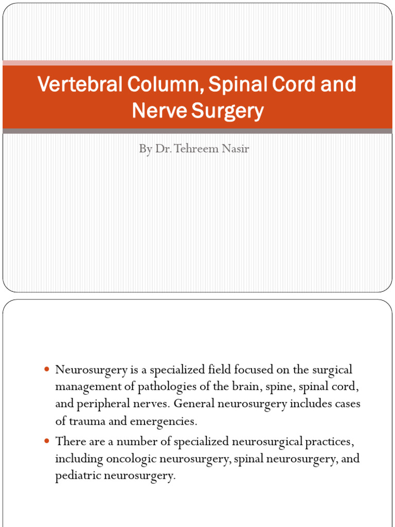 Neurosurgery: Spinal & Nerve Surgery Guide | PDF | Neurosurgery ...