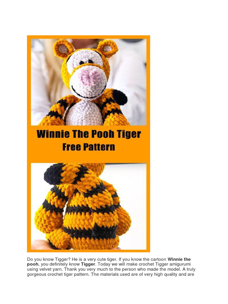 Free Tigger Amigurumi Crochet Pattern | PDF