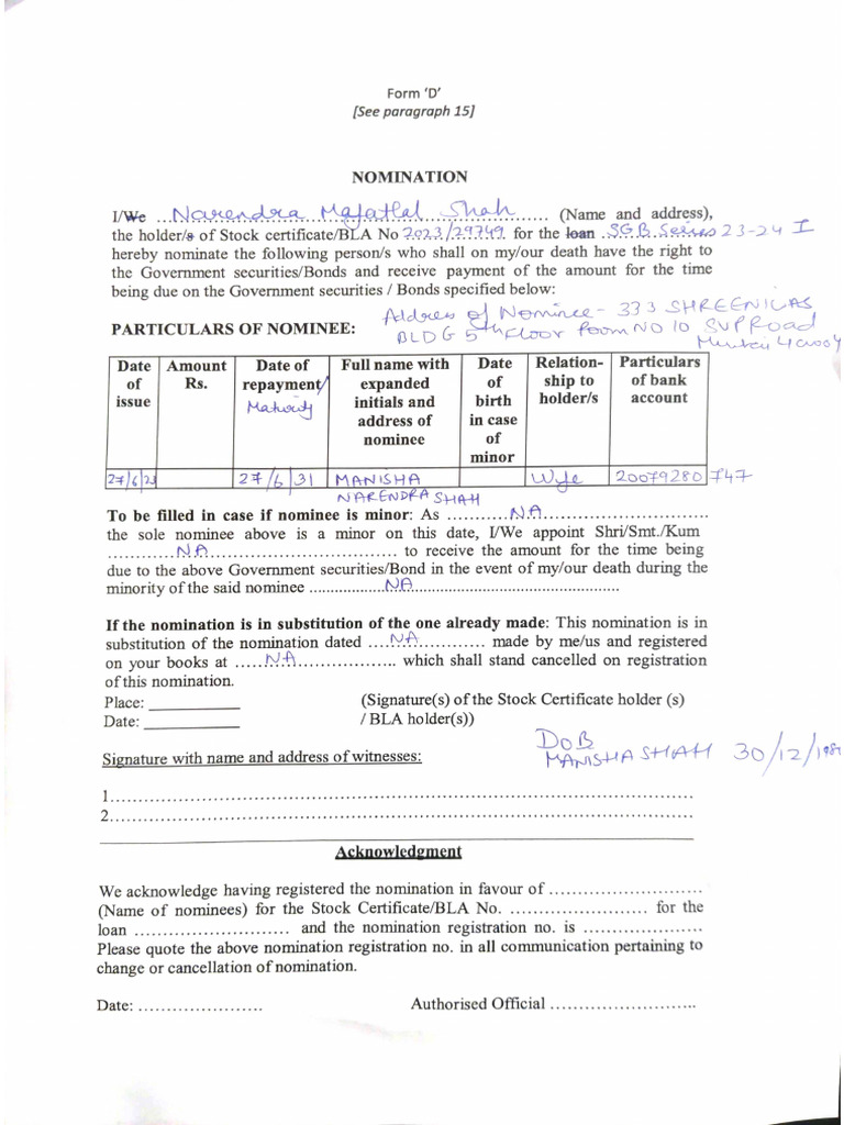 Form D | PDF