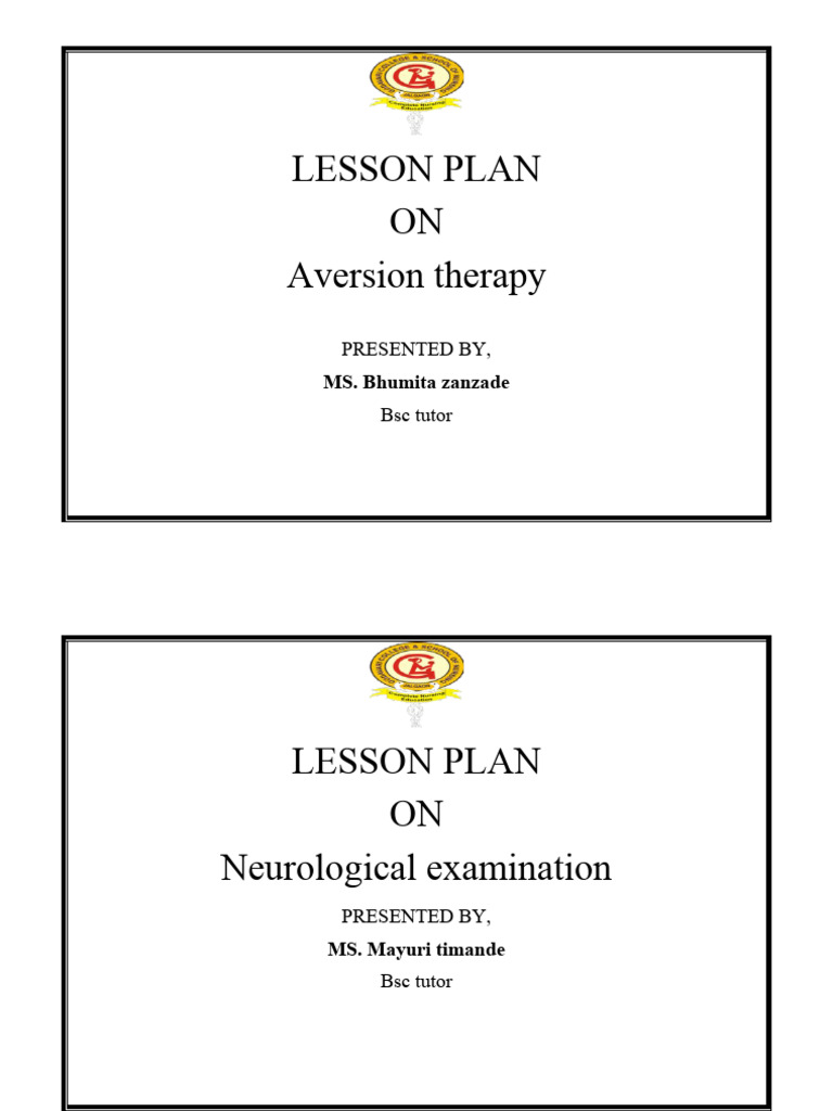 lesson plan front page | PDF