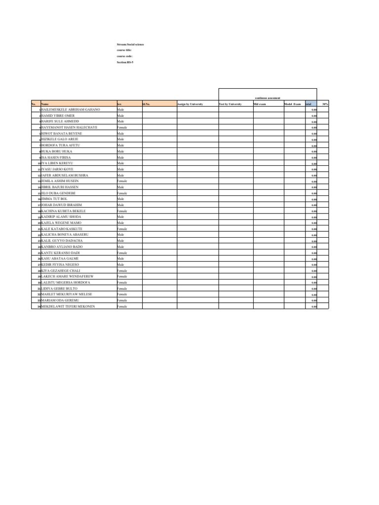 Remedial Mark List RS-5 | PDF | Microsoft Excel | Office Suites