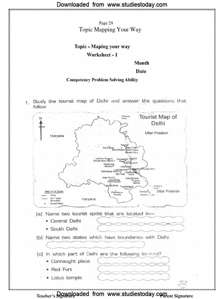 CBSE Class 5 Maths Worksheet-Mapping Your Way  PDF