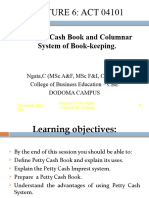 Lecture 6 - The Petty Cash Book