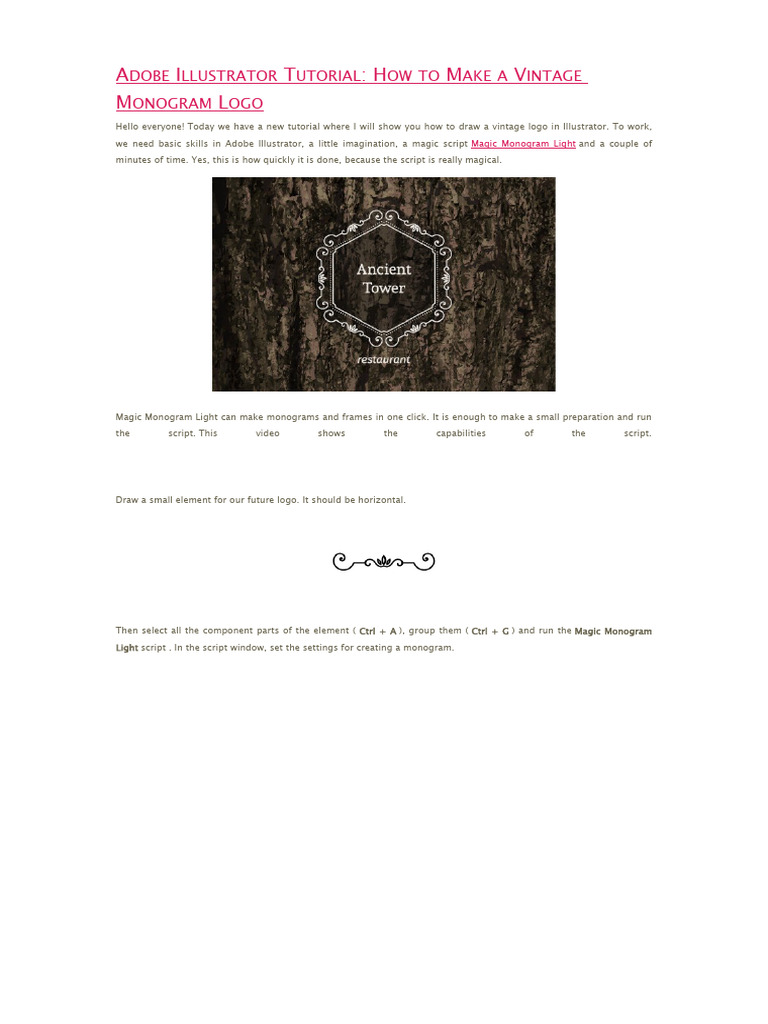 Ilustrator Monogram Logo Pdf