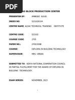 Block Production Center - Business Plan