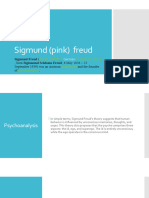 Sigmund (Pink) Freud: /frɔɪd/ ( Zi Kmʊnt Fʁɔʏt) Neurologist Psychoanalysis