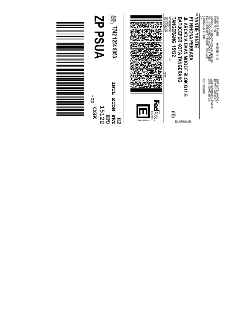 FedEx Shipping Label - SH, 774212548053 - Merge | PDF | Fed Ex
