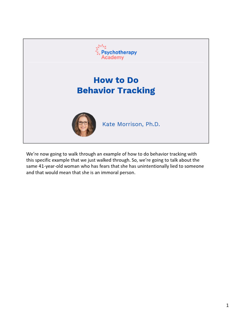 Behavior Tracking for OCD Treatment | PDF | Obsessive–Compulsive ...