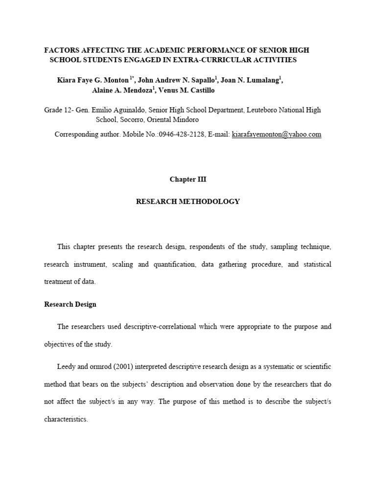 Chapter_3_FACTORS_AFFECTING_THE_ACADEMIC_PERFORMANCE_OF_SENI | PDF ...