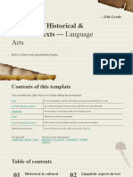 Analysis of Historical and Cultural Texts Language Arts 11th Grade