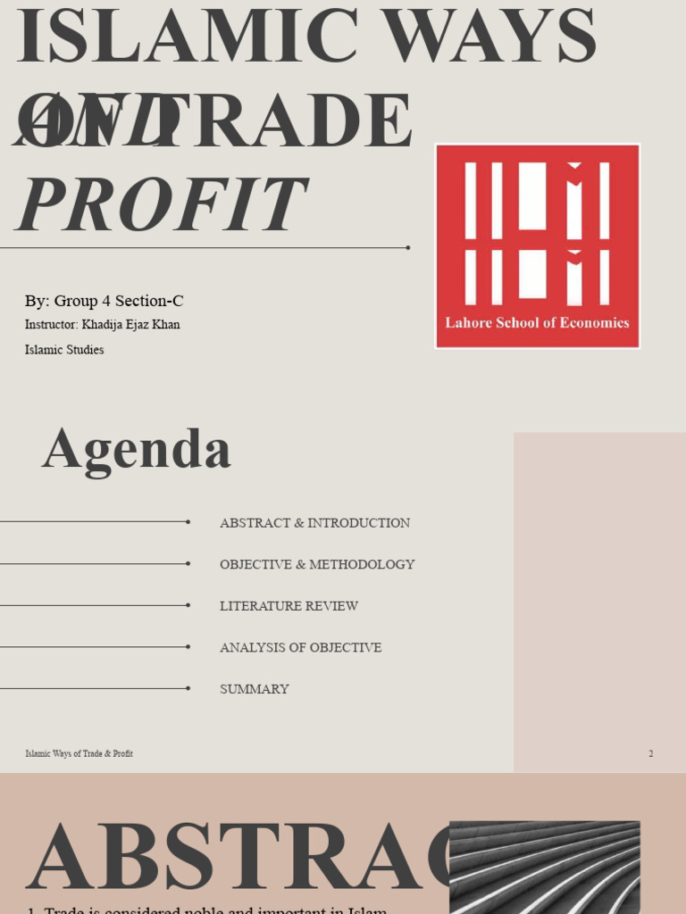 Islamic Trade Principles and Profit Ethics | PDF | Islamic Banking And ...
