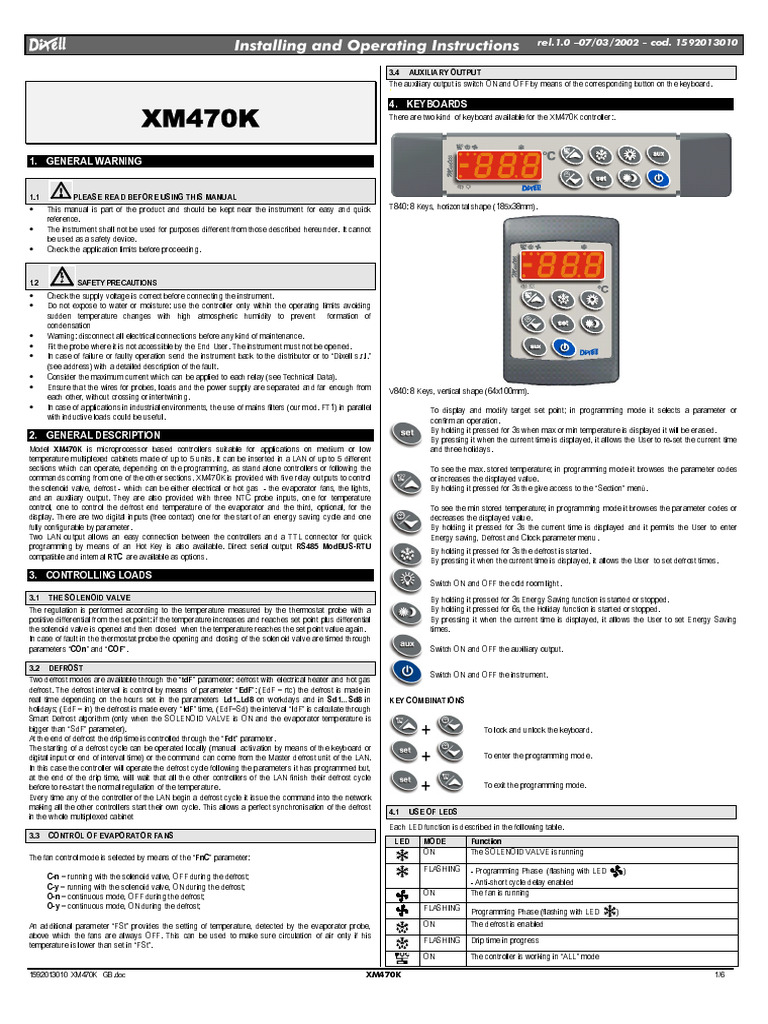 XM678 Controller Manual | PDF