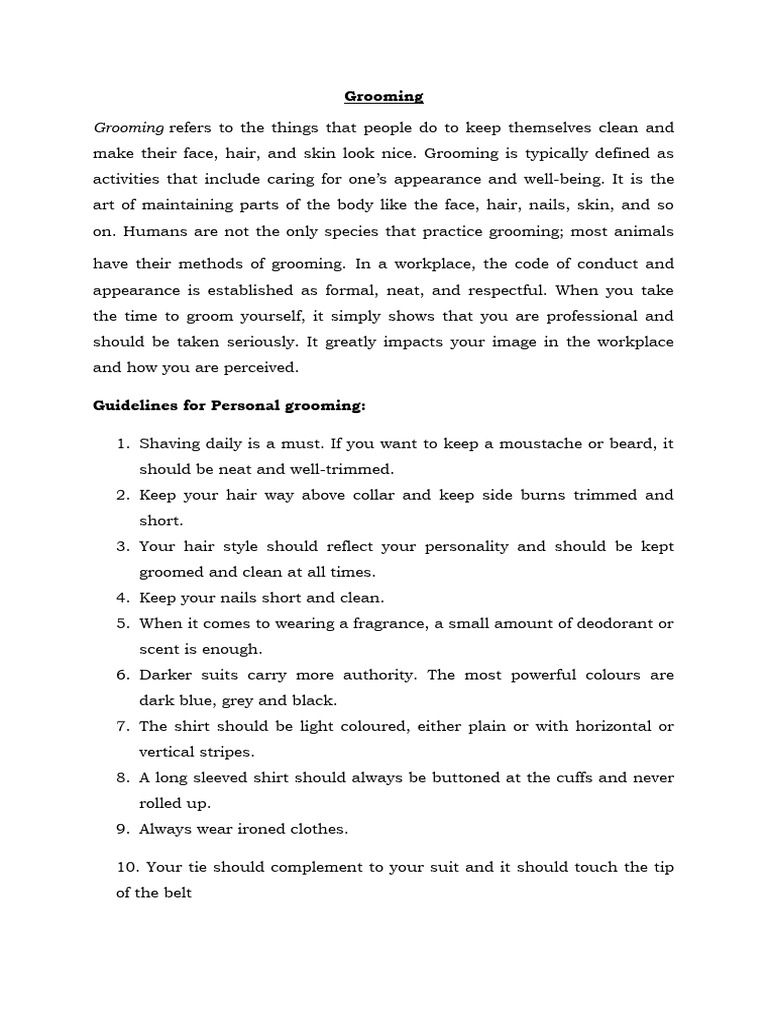 Grooming Pdf