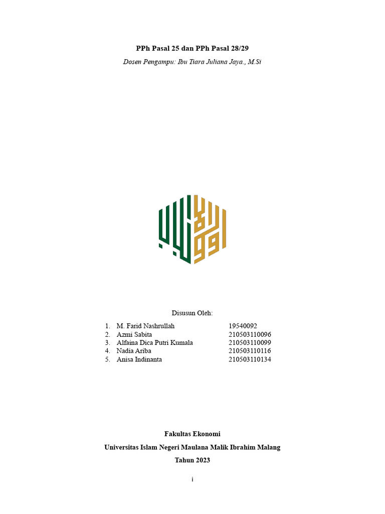PPh Pasal 25 dan 28/29: Perbandingan dan Perhitungan | PDF ...