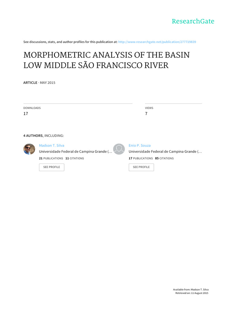 Artigo Madson - Morphometric Analysis of The Basin - 2015 | PDF ...