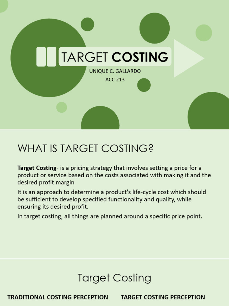 Understanding Target Costing Strategies | PDF | Prices | Product (Business)