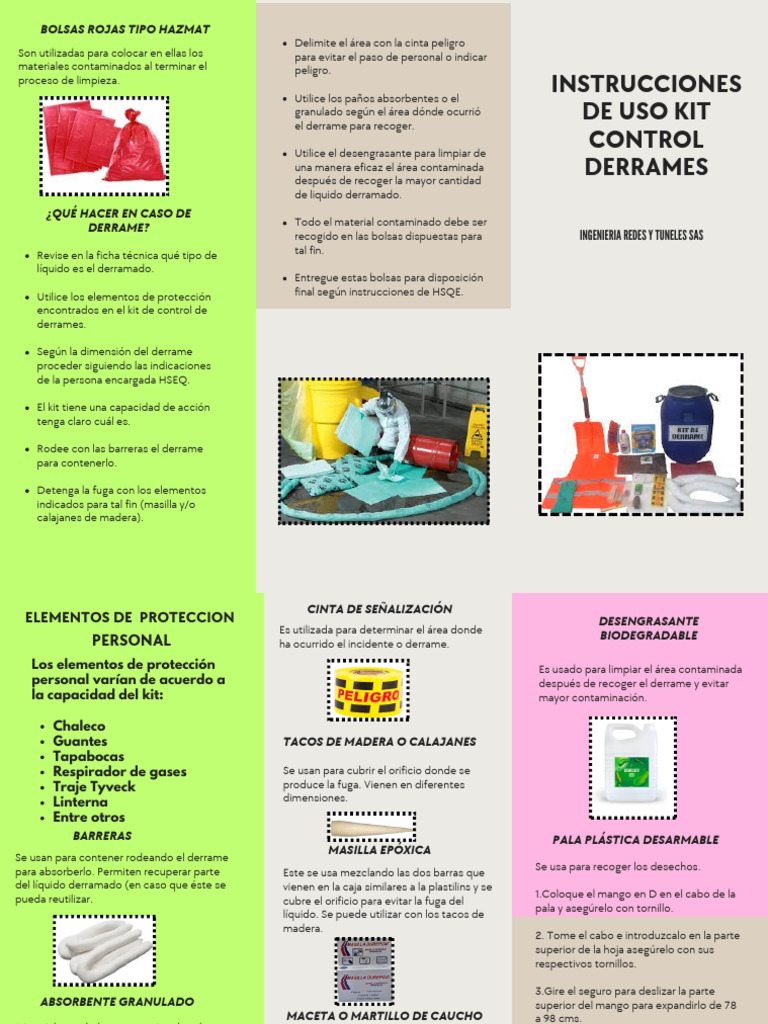 Instrucciones para Kit de Control de Derrames | PDF | Materiales