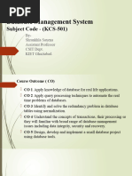 DBMS (KCS501) SSaxena