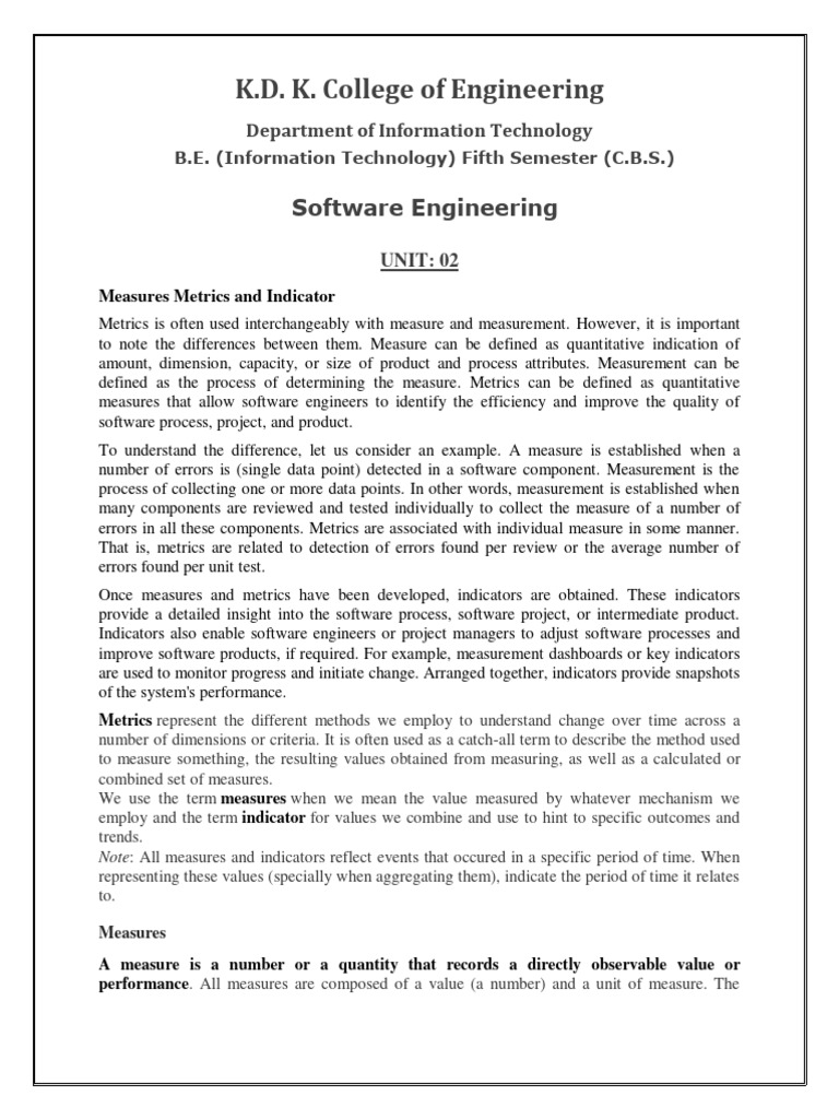 Software Engineering Metrics Explained | PDF | Software Quality ...