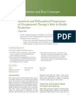 Historical and Philosophical Perspectives of Occupational Therapy's Role in Health Promotion