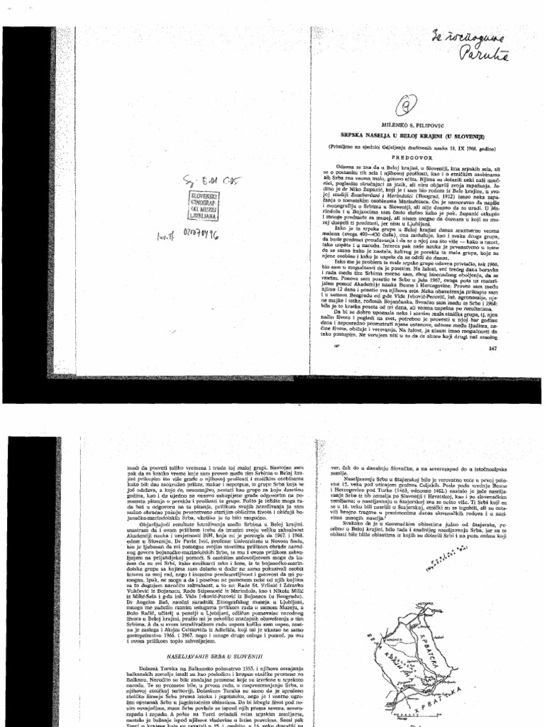 Milenko Filipovic - Srpska Naselja U Beloj Krajini | PDF