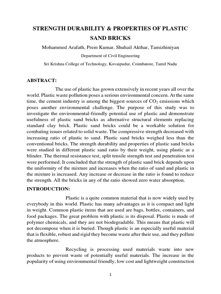 Strength Durability | PDF | Plastic | Brick