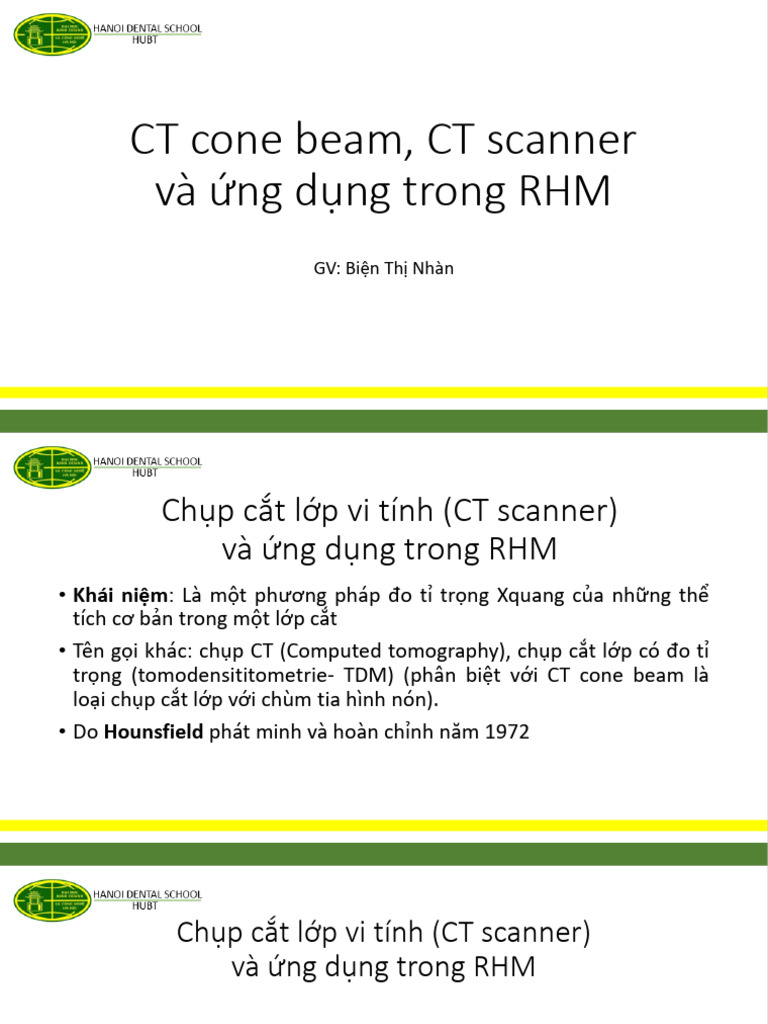 CT Cone Beam, CT Scanner Và NG D NG Trong RHM | PDF