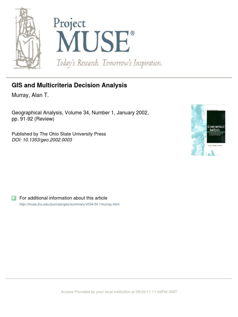 GIS and Multi Criteria Decision Analysis | PDF | Geographic Information ...