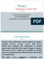 Poetry Even Semester 2022-Week III (2 March 2022)