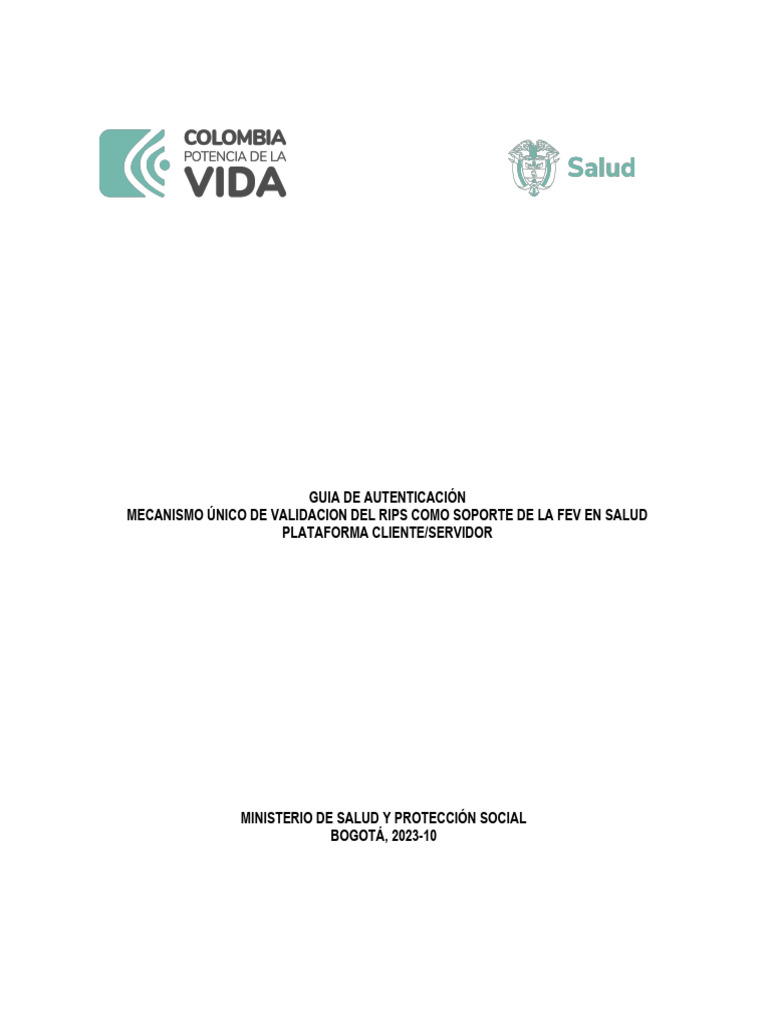 Guia Autenticacion Validacion Rips Soporte Fev Cliente Servidor | PDF ...