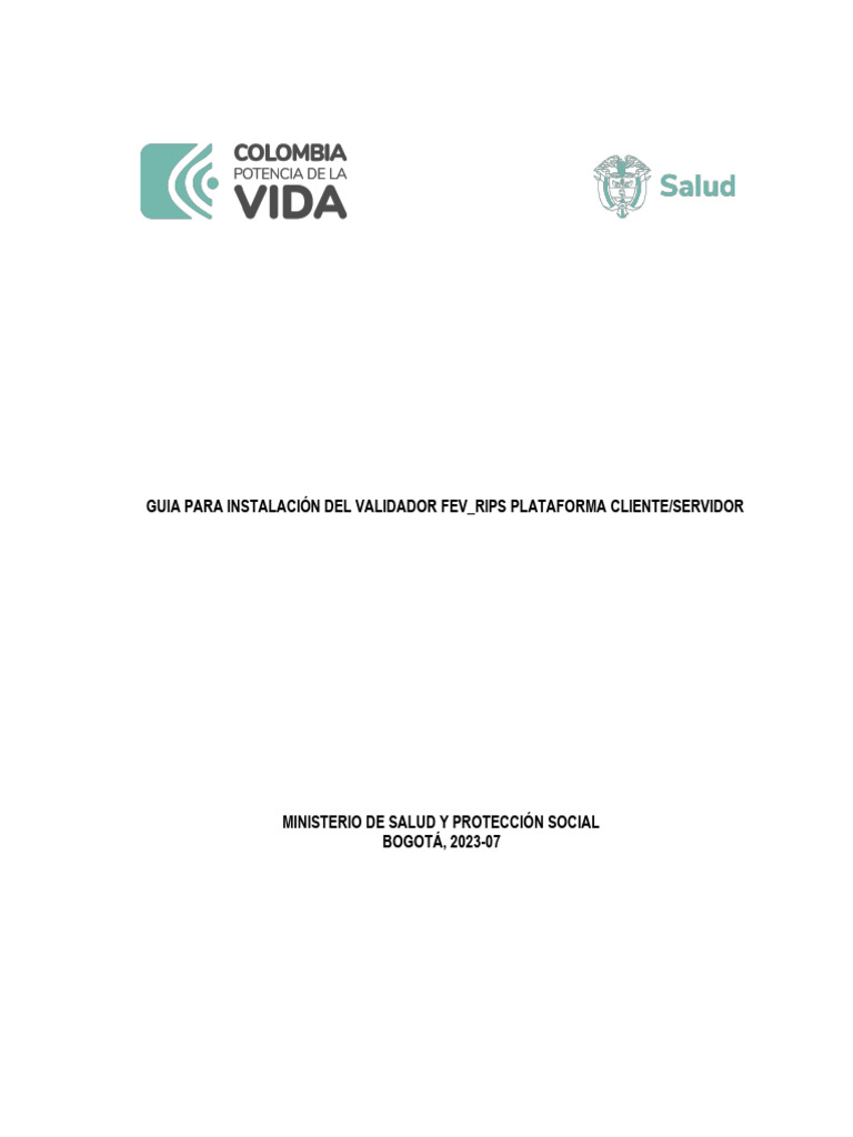 Guia instalacion validador fev rips plataforma cliente servidor pdf