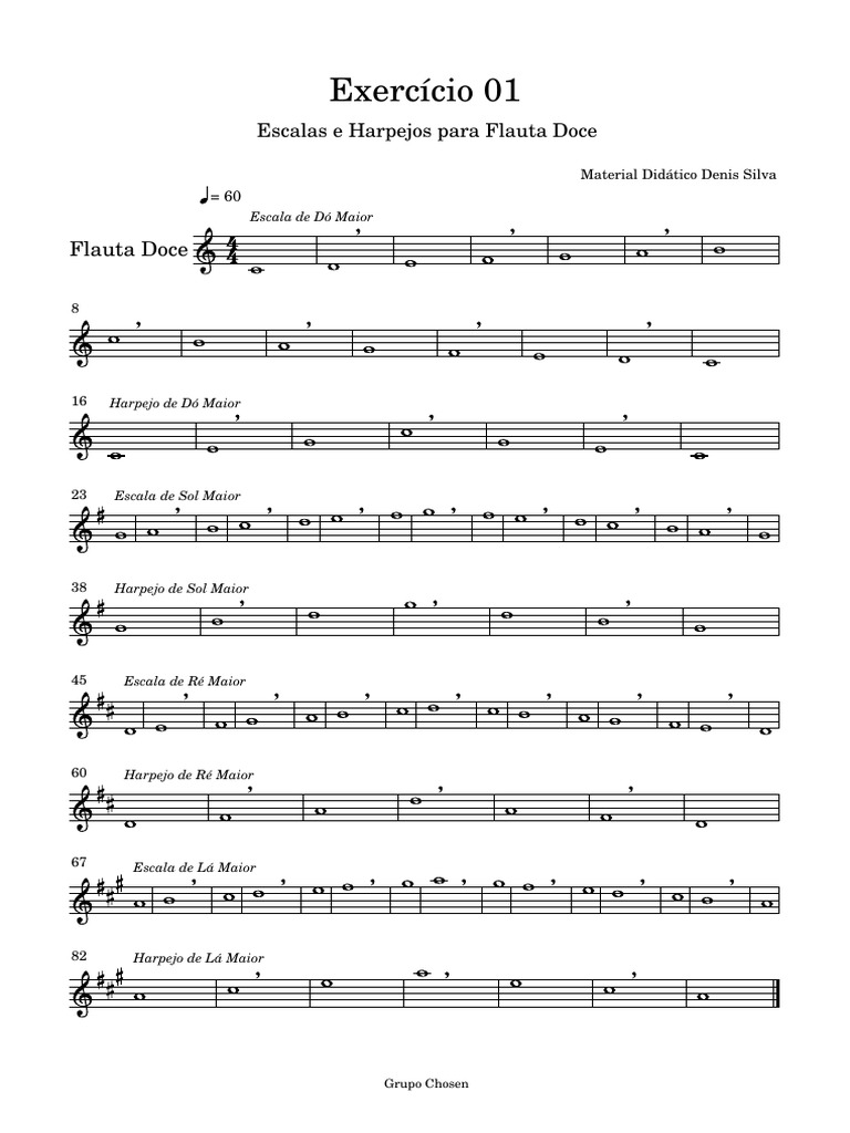 Escalas e Harpejos para Flauta Doce | PDF
