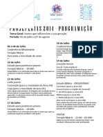 Projeférias 2014 - Programação