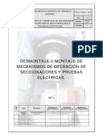 PETS-PGHV Desmontaje y Montaje de Mecanismos de Operacion de Seccionadores y Pruebas Electricas