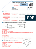 Evaluation Correction Théorème de Pythagore 2 - 4ème