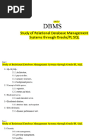 Study of Relational Database Management Systems Through OraclePL SQL