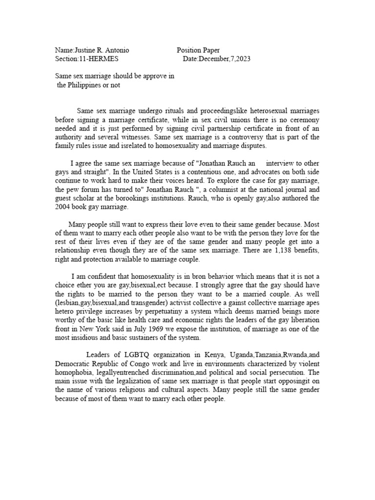 Same-Sex Marriage in the Philippines | PDF | Same Sex Marriage | Marriage