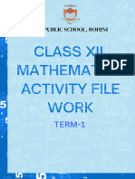 Xii Maths Activity File (Term-1) 2023-24 CRPF School, Rohini, Delhi