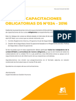 Aviso - Inicio de Capacitaciones DS024-2016